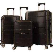 Mçs Unisex Polipropilen Lüx ve Hafif 4 Çift Tekerli 360C° Dönebilir Kırılmaz 3'lü Valiz Seti