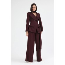 Diemmood Kadın Pantolon Ceket Takım Mürdüm Renk ile Tüm Sezonlar İçin Trend ve Şık Seçim