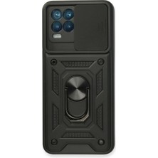 WebMediCode Realme 8 Kılıf Pars Lens Yüzüklü  - Siyah