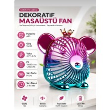 Aetcr Mini Masaüstü Fan Sevimli Ayıcık Tasarımlı Taşınabilir Vantilatör USB Şarjlı