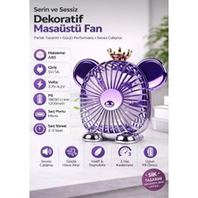 Aetcr Mini Masaüstü Fan Sevimli Ayıcık Tasarımlı Taşınabilir Vantilatör USB Şarjlı