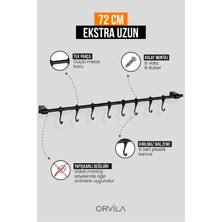 PremiumPort Çok Amaçlı Metal Askı, 8 Kanca, Mutfak ve Banyo Için, 72 cm