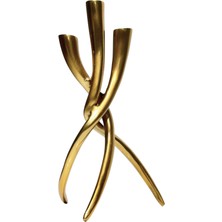 Lara Decor Metal Gold 3'lü Ithal Masa Şamdanı