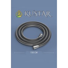 Kustar 150 cm Gri Duş Hortumu Nano Silikon Malzeme ile Patlamaz ve Yırtılmaz Tasarım