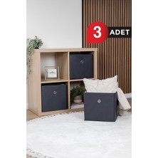 PremiumPort 3'lü Dolap Içi Çamaşır Oyuncak Saklama Kutusu 30X30X30
