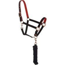 Calperia Neopren Dolgulu At Başlığı ve Antika Görünümlü Donanımlı Yular Seti