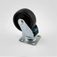 Calperia 50 mm Tablalı Dönerli Mobilya Tekerleği, Siyah Renk