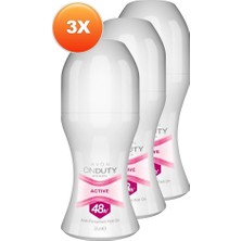Avon Onduty Active Kadın Rollon 50 Ml Üçlü Set 48 Saat Aktif Koruma Sağlayan Pudralı