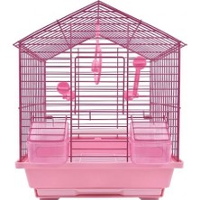 Sepetopia Pembe Dekoratif Muhabbet Kuşu ve Kanarya Kafesi - 300 Seri