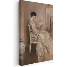 Artarilion Kanvas Duvar Tablosu Kitap Okuyan Kadin 1 Yüksek Kalite Salon Ofis Dekorasyon Tablo