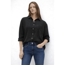 Fashion Friends Pamuklu Rahat Kalıp Uzun Kollu Gömlek Bayan Gömlek 26Y0245K1
