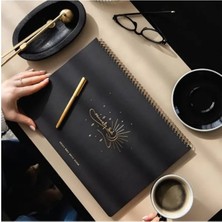 Calperia Siyah 24X34 cm Süresiz Haftalık Spiralli Masaüstü Planlayıcı