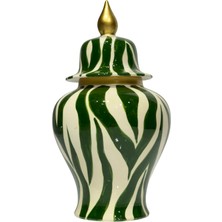Lara Decor Yeşil Zebra Desen Mini Şah Küp