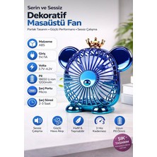 Aetcr Mini Masaüstü Fan Sevimli Ayıcık Tasarımlı Taşınabilir Vantilatör USB Şarjlı