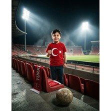 Cefri Bayrak Baskılı Kırmızı Çocuk Tshirt