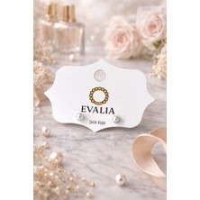 Evalia Inci Küpe - Gri Inci Top Çelik Küpe 4mm