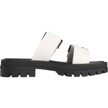 Tommy Hilfiger Tommy Hılfıger Kadın Marka Logolu Şık Görünümlü Rahat Tabanlı Günlük Kullanıma Uygun Beyaz Terlik EN0EN02966 Ybı