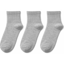 QUALITY WALKING 3'lü Unisex Dikişsiz Pamuklu Yarım Tenis Çorap Günlük ve Spor Kullanım Nefes Alan Konforlu