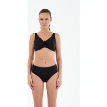 Louren Kadın Siyah Kalın Kenarlı Kaplı Balenli Toparlayıcı Bikini Takımı