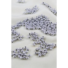 5 mm Gümüş Tonu Plastik Inci Boncuk Aksesuar Malzemesi (25 Gr)