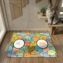 Uygur Home Renkli Kedi Köpek Mama Paspası 40X60