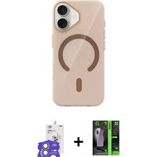 DS LLC Ieg™ iPhone 17 Kılıf Pusula Form Özel Seri - Şeffaf 360 Full Body Arka Koruyucu + Gümüş Bil