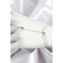 Callerrons Accessories Pirinç Zirkon Taşlı Deniz Atı ve Yıldız Model Gümüş Renk Şahmeran - EBJ250902W37556