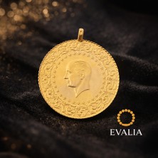 Evalia Tam Altın Kaplama Kolye Ucu