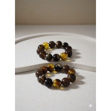 Büyük Kahverengi Cam Boncuk Bileklik