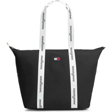 Tommy Hilfiger Tommy Hılfıger Kadın Marka Logolu Günlük Kullanıma Uygun Siyah El Çantası AW0AW18461 Bds