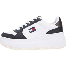 Tommy Hilfiger Tommy Hılfıger Kadın Marka Logolu Günlük Kullanıma Uygun Beyaz Sneaker EN0EN02981 0k9