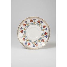 İpek Porselen 6 Kişilik Elegant Desen Yaldızlı Çay Tabağı 12CM
