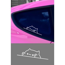 Mıgnatıs Oyunsever Kedi Sticker Araba Oto Motor Laptop Bilgisayar 6 cm Etiket Çıkartma