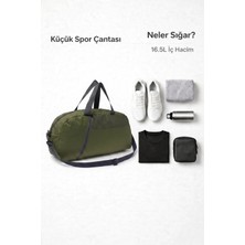 Kaff Küçük Boy Haki Önü Cepli Ayarlanabilir Omuz Askılı El Seyahat Spor Çantası -00833