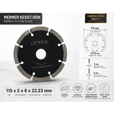 Leteful 115 mm Elmas Kesici Disk – Beton, Mermer, Granit ve Taş Kesim Uyumlu Dayanıklı Kesme Taşı