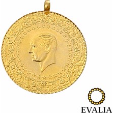 Evalia Yarım Altın Kaplama Kolye Ucu