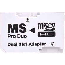 Pop Konsol MS Pro Duo Memory Stick Pro Duo Adaptör Dual Slot Mikro SD Çevirici Memory Stick Kart Dönüştürücü