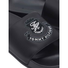 Tommy Hilfiger Tommy Hılfıger Erkek Marka Logolu Günlük Kullanıma Uygun Siyah Terlik FM0FM05800 Bds