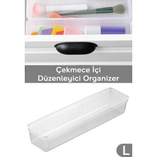 PremiumPort Şeffaf Modüler Çekmece Içi Düzenleyici, Çok Amaçlı Organizer 30,7x7,8 cm