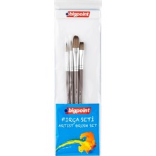 Bigpoint 984 Serisi 4'lü Blister Sentetik Kıl Fırça Seti Hobi ve Sanatsal Çalışmalar İçin Karışık Uçlu