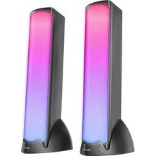 Mikado MD-183 2.0 3W*2 Bluetooth Siyah Rgb Aydınlatmalı USB + 3.5mm USB 5V Speaker Hoparlör