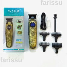Şarjlı Saç Sakal Kesme Makinesi, LCD Ekranlı, USB Şarjlı, 4 Tarak