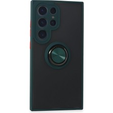 Balkan Grup  Galaxy S24 Ultra Kılıf Montreal Yüzüklü  Kapak - Yeşil