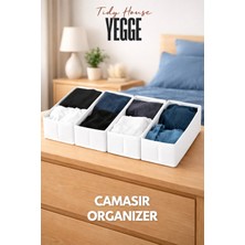 PremiumPort 4'lü Çekmece ve Dolap Içi Düzenleyici, Raf, Çorap ve Çamaşır Organizer