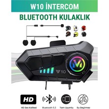 Neffo V10 5.3 Motosiklet Kask Kulaklık Intercom Işıklı Motorsiklet Interkom