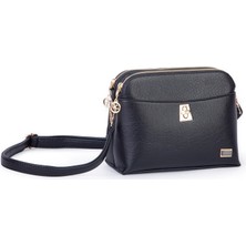 Nas Bag Kadın Çapraz Çanta Iki Gözlü Şık Çanta Siyah Victoria