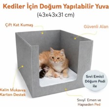 Saklı Çekmece Nestcare™ Kediler Için Doğum ve Lohusa Kutusu 43X43X31 cm – Emici Pedli