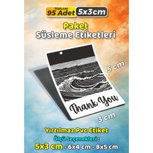 Sb Store Teşekkür Etiketi Thank You Ambalaj Hediye Süsleme Etiketi Model 21 - 95 Adet 5cm
