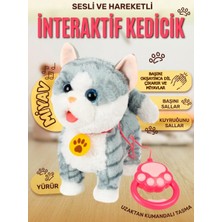 Mj Toys Müzikli Yürüyen Miyavlayan Yalayan Kuyruk Başını Sallayan Ses Kaydı Tekrarlayan Oyuncak Peluş Kedi Hareketli Oyuncak Sevimli Kedi