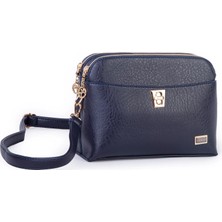 Nas Bag Kadın Çapraz Çanta Iki Gözlü Şık Çanta Lacivert Victoria